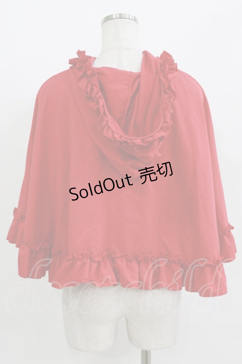 画像2: majoretty / まゆろん/リボンポンチョ 3L レッド H-26-05-15-055-LO-TO-NS-ZH (2)