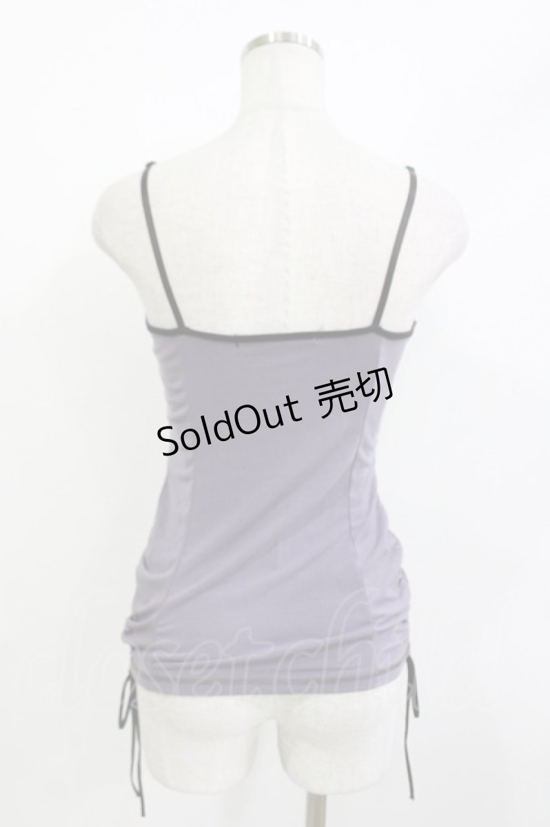 画像2: Ozz Croce / サイドギャザー刺繍キャミソール  紫 H-26-05-15-1036-OO-TO-AK-ZH (2)