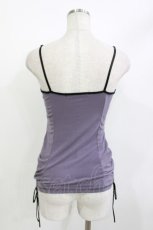画像2: Ozz Croce / サイドギャザー刺繍キャミソール  紫 H-26-05-15-1036-OO-TO-AK-ZH (2)