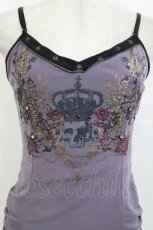 画像3: Ozz Croce / サイドギャザー刺繍キャミソール  紫 H-26-05-15-1036-OO-TO-AK-ZH (3)