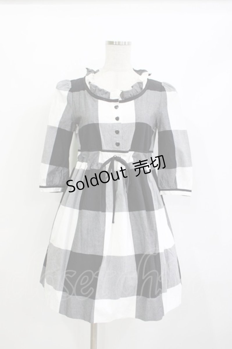 画像1: MILK / GINGHAMワンピース  ブラック H-26-05-15-1017-ML-OP-KB-ZH (1)