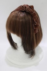 画像1: axes femme kawaii / ベロアリボンカチューシャ  ブラウン H-26-05-15-076-AX-AC-NS-ZH (1)