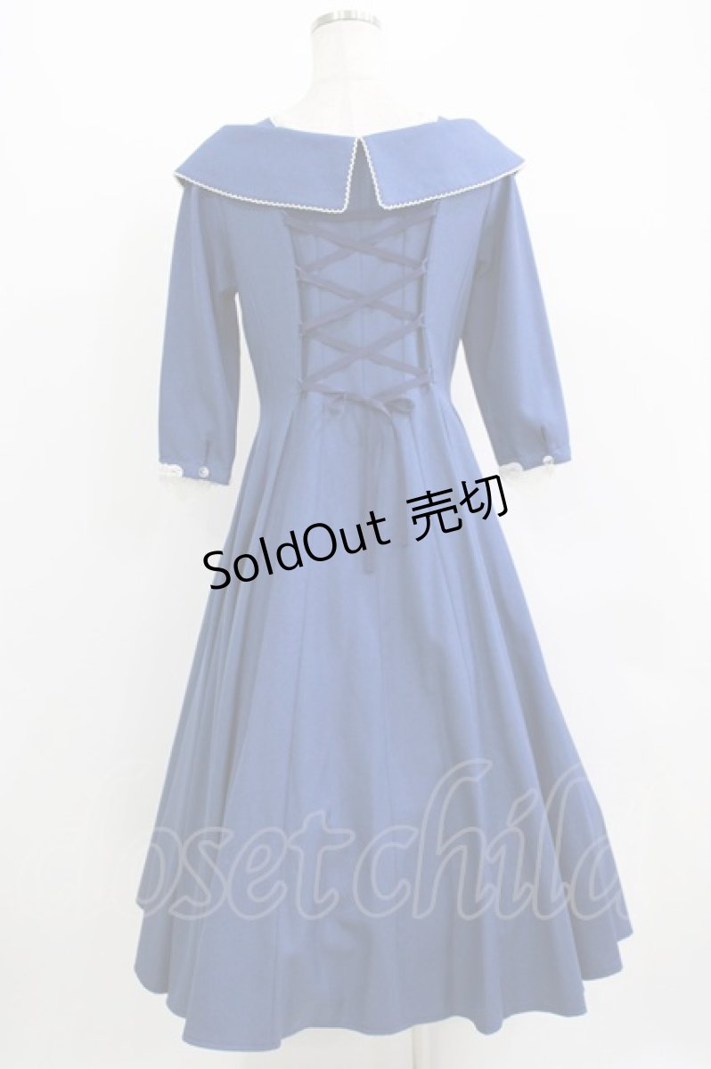 画像3: Innocent World / ハートレースワンピース M サファイアブルー×生成 /Sapphire Blue×Beige H-26-05-15-007-IW-OP-NS-ZH (3)