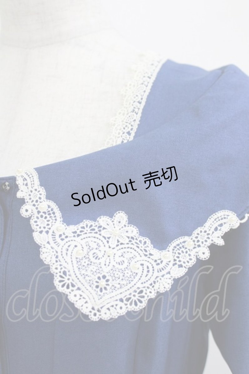 画像4: Innocent World / ハートレースワンピース M サファイアブルー×生成 /Sapphire Blue×Beige H-26-05-15-007-IW-OP-NS-ZH (4)