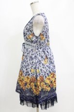 画像2: axes femme / レオパードワンピース M グレー/ネイビー H-26-05-15-021-AX-OP-NS-ZH (2)