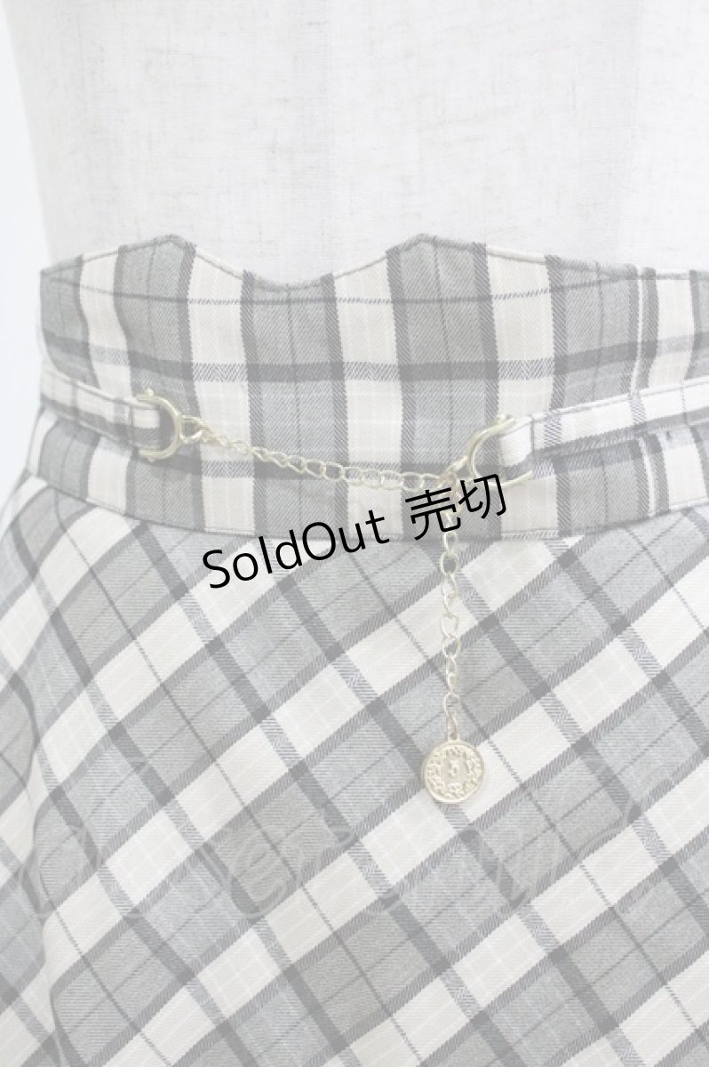 画像4: F&A / コインチェーン使いチェックフレアースカート Free L/GRAY×GY H-26-05-16-030-CA-SK-NS-ZH (4)