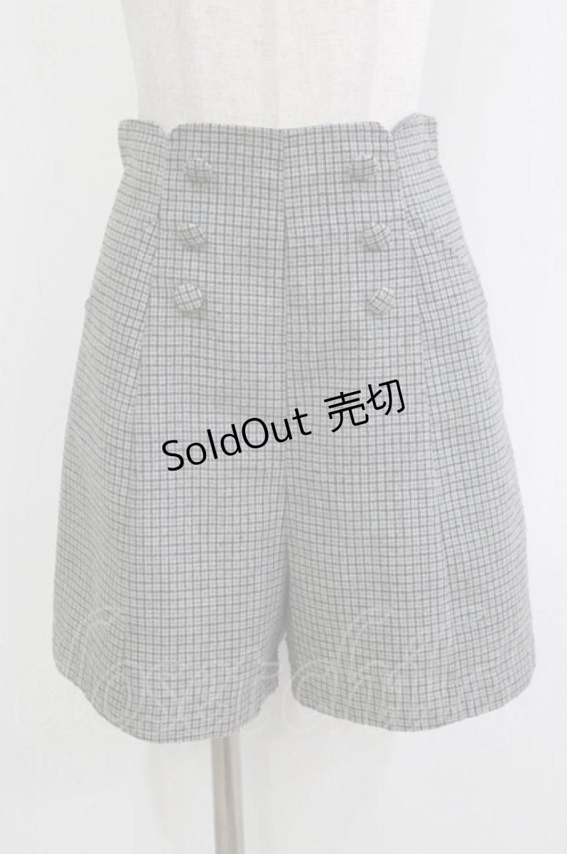 画像1: Fi.n.t / チェックハイウエストショートパンツ Free GRAY×BK H-26-05-16-034-CA-PA-NS-ZH (1)