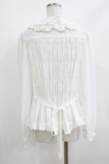画像2: metamorphose / スクエアあきリボンブラウス Free 白 H-26-05-16-039-ME-BL-NS-ZH (2)