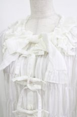 画像3: metamorphose / スクエアあきリボンブラウス Free 白 H-26-05-16-039-ME-BL-NS-ZH (3)