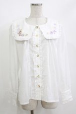 画像1: Amavel / ラプンツェル刺繍ブラウス Free 白 H-26-05-16-043-CA-BL-NS-ZH (1)