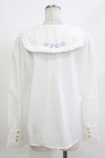 画像2: Amavel / ラプンツェル刺繍ブラウス Free 白 H-26-05-16-043-CA-BL-NS-ZH (2)