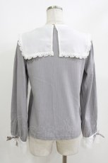 画像2: axes femme / 薔薇刺繍入襟セットトップス Free グレー H-26-05-16-055-AX-TO-NS-ZH (2)