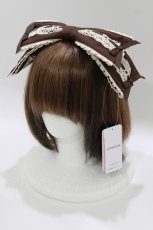 画像1: Chalmiere / 梯子レースリボン型ヘッドドレス  ブラウン H-26-05-16-077-AX-AC-NS-ZH (1)