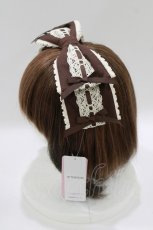 画像2: Chalmiere / 梯子レースリボン型ヘッドドレス  ブラウン H-26-05-16-077-AX-AC-NS-ZH (2)