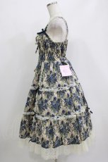 画像2: metamorphose / ゴブランブーケ シャーリングティアードジャンパースカート サイズ1 ブルー H-26-05-16-012-ME-OP-NS-ZH (2)