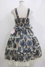 画像3: metamorphose / ゴブランブーケ シャーリングティアードジャンパースカート サイズ1 ブルー H-26-05-16-012-ME-OP-NS-ZH (3)