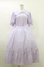 画像1: m petit by misako / AOKデシンギンガムOP L ラベンダー H-26-05-17-037-LO-OP-NS-ZH (1)
