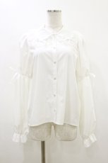 画像1: Lovely Tency / 眞白ありす/レースリボンブラウス M 白 H-26-05-17-006-LO-BL-NS-ZH (1)