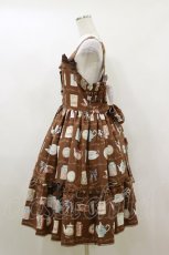 画像3: metamorphose / 【プラスサイズ】Classic Tea House レースアップジャンパースカート プラスサイズ ブラウン H-26-05-17-054-ME-OP-NS-ZH (3)