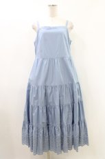 画像1: Jane Marple Dans Le Salon / Typewriter lace tiered dress  ブルー H-26-05-17-1031-JM-OP-KB-ZH (1)