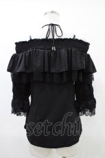 画像2: Ozz oneste / 薔薇刺繍オフショルトップス  黒 H-26-05-17-1061-OO-TO-AK-ZH (2)