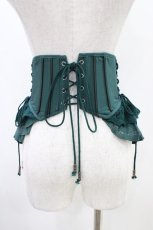 画像2: Ozz oneste / 薔薇刺繍ショートコルセット  グリーン H-26-05-17-1019-OO-ZA-KB-ZH (2)
