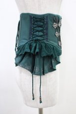 画像3: Ozz oneste / 薔薇刺繍ショートコルセット  グリーン H-26-05-17-1019-OO-ZA-KB-ZH (3)