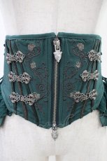 画像4: Ozz oneste / 薔薇刺繍ショートコルセット  グリーン H-26-05-17-1019-OO-ZA-KB-ZH (4)