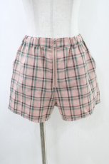 画像1: Candy Stripper / COZY CHECK SHORTパンツ 2 ピンクベージュ H-26-05-17-1024-PU-PA-KB-ZH (1)