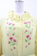 画像4: Jane Marple / クレープジョーゼットThistle embroideryドレス  イエロー H-26-05-17-1027-JM-OP-KB-ZH (4)