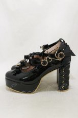 画像2: LIZ LISA / アンクレットストラップ3連リボンパンプス 3(L) ブラックエナメル H-26-05-17-077-LO-SH-NS-ZH (2)