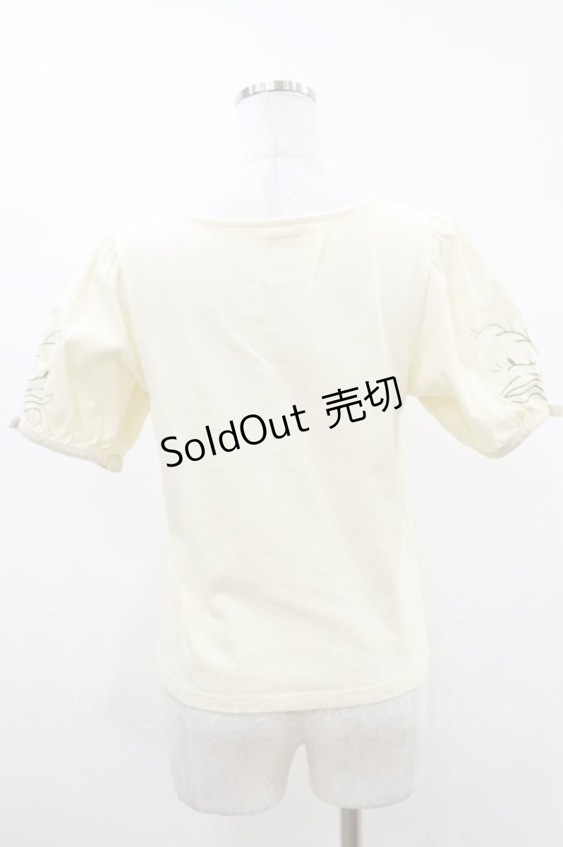 画像2: F&A / スズラン刺繍パフT Free IVORY H-26-05-17-011-CA-TO-NS-ZH (2)