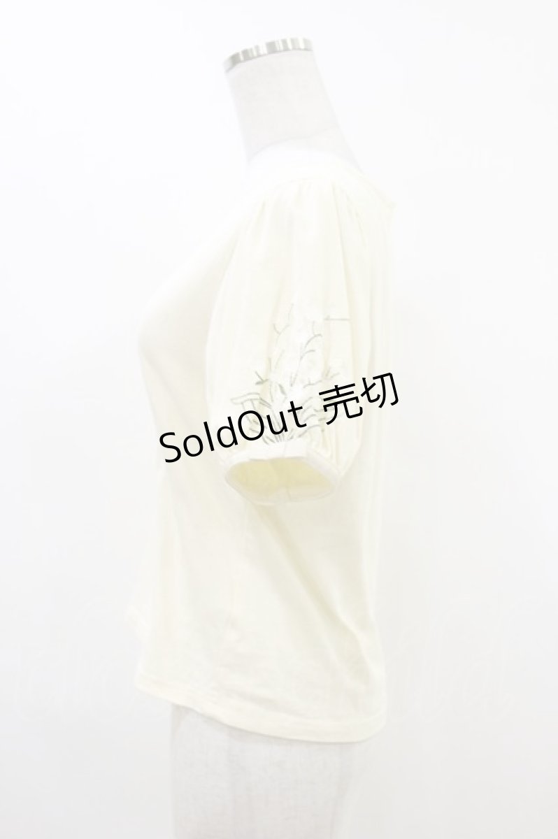 画像3: F&A / スズラン刺繍パフT Free IVORY H-26-05-17-011-CA-TO-NS-ZH (3)