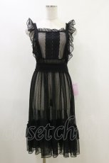 画像1: Chalmiere / ドットチュールエプロン M ブラック H-26-05-17-013-AX-OP-NS-ZH (1)