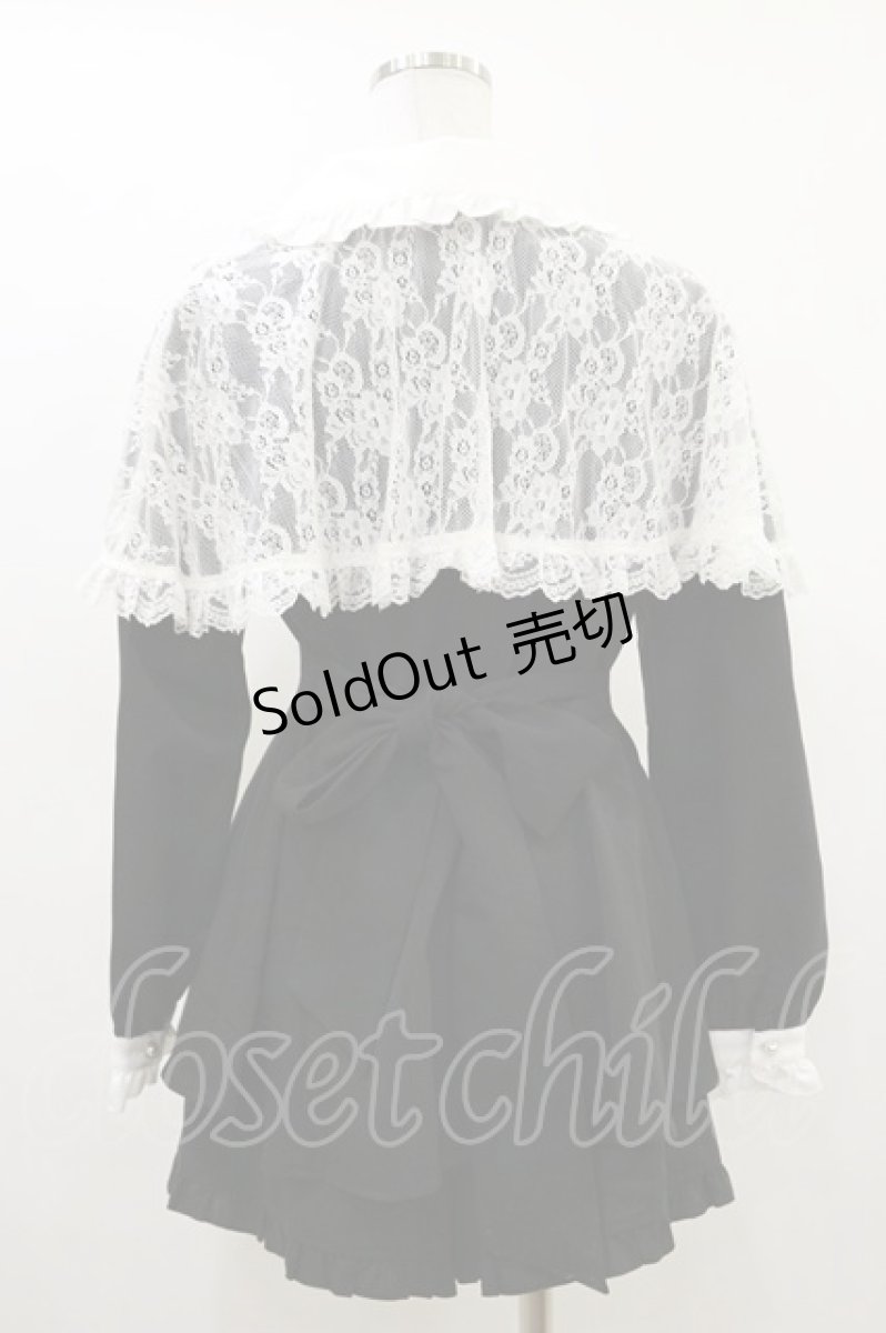 画像2: Secret Honey / レースケープ付長袖セットアップ M ブラック H-26-05-17-019-CA-OP-NS-ZH (2)