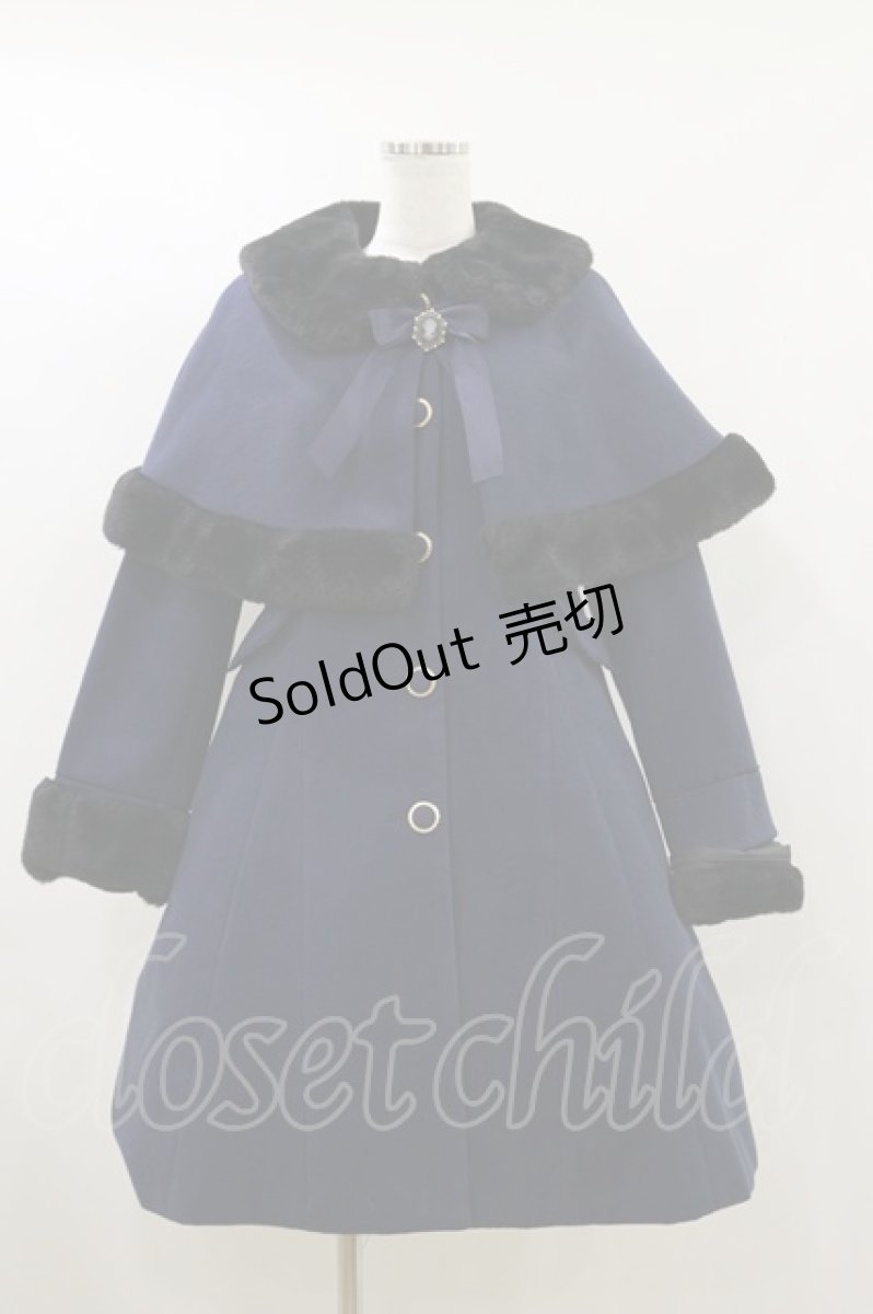 画像1: Amavel / Antique Dollケープロングコート Free ネイビー H-26-05-17-032-CA-CO-NS-ZH (1)
