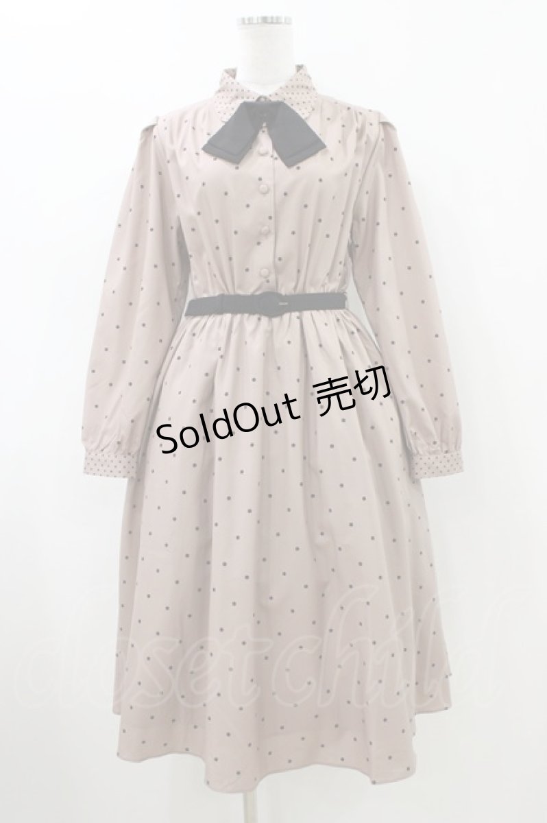 画像1: an another angelus / タイ付きミックスドットワンピース Free PINK BEIGE H-26-05-18-1033-CA-OP-NS-ZH (1)