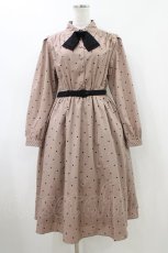 画像1: an another angelus / タイ付きミックスドットワンピース Free PINK BEIGE H-26-05-18-1033-CA-OP-NS-ZH (1)