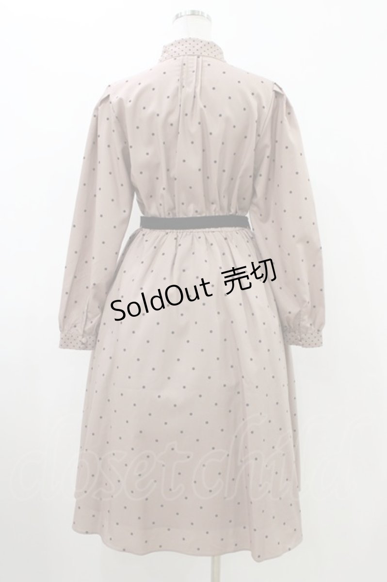 画像2: an another angelus / タイ付きミックスドットワンピース Free PINK BEIGE H-26-05-18-1033-CA-OP-NS-ZH (2)