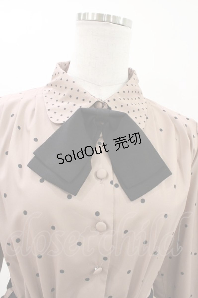 画像3: an another angelus / タイ付きミックスドットワンピース Free PINK BEIGE H-26-05-18-1033-CA-OP-NS-ZH (3)