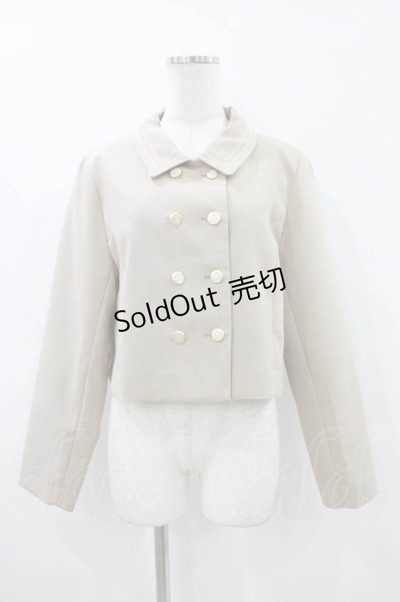 画像1: Fi.n.t / チェーンステッチ使いダブル釦ショートジャケット Free BEIGE H-26-05-18-1058-CA-JA-NS-ZH (1)