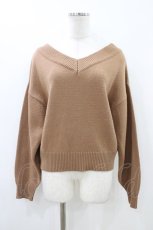 画像1: F&A / バックレースアップVネックニットプルオーバー Free BEIGE H-26-05-18-1059-LO-TO-NS-ZH (1)