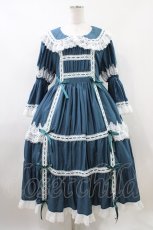 画像1: Physical Drop / ノスタルジックプリンセスドレス L ブルーグリーン×オフ白レース H-26-05-18-1022-LO-OP-NS-ZH (1)