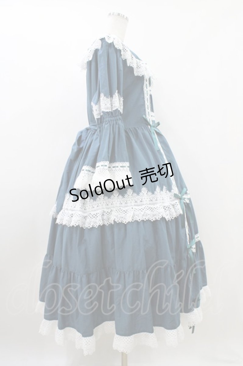 画像3: Physical Drop / ノスタルジックプリンセスドレス L ブルーグリーン×オフ白レース H-26-05-18-1022-LO-OP-NS-ZH (3)