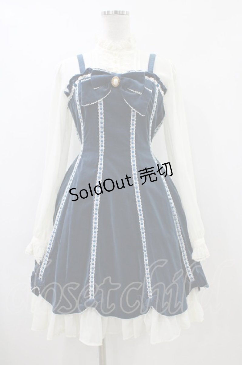 画像1: Angelic Pretty / エレガント別珍鳥籠ワンピース Free グリーン H-26-05-18-1025-AP-OP-NS-ZH (1)