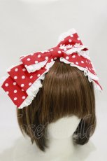画像1: Angelic Pretty / ハミングリボンカチューシャ  レッド H-26-05-18-018-AP-AC-NS-ZH (1)