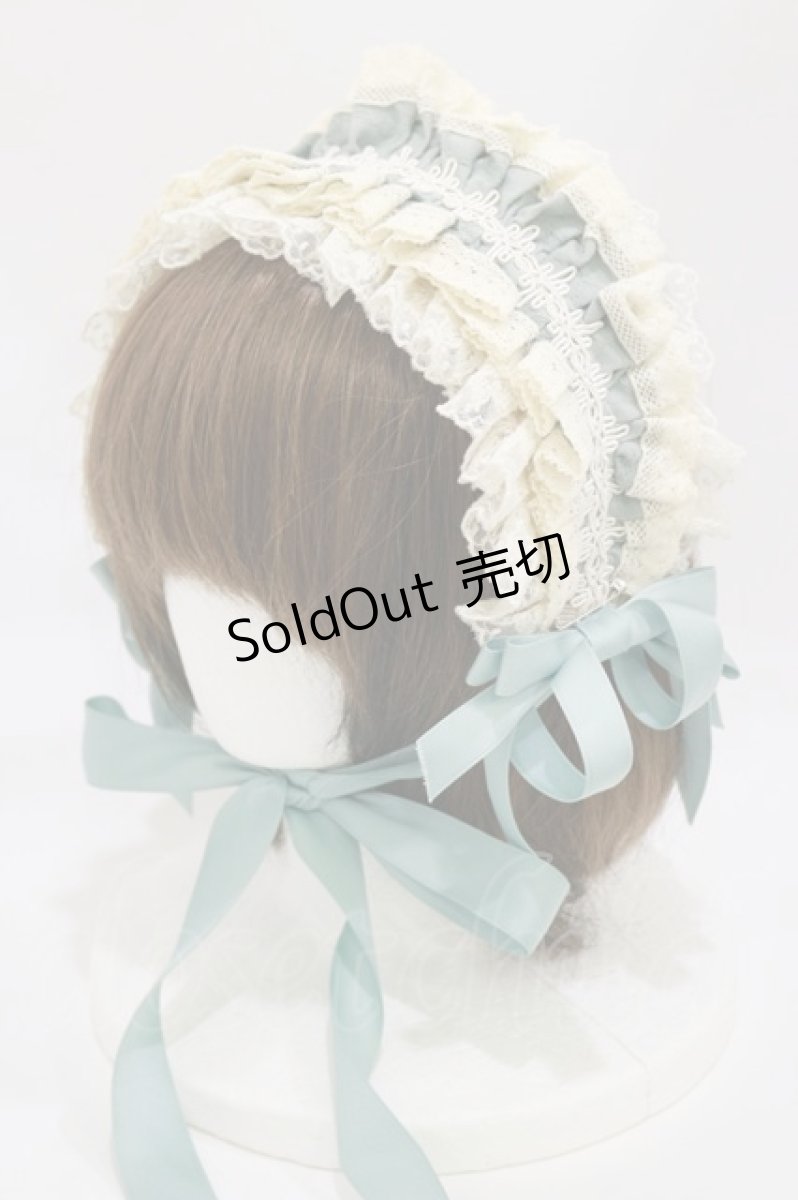 画像1: Hoshibako Works / リリアンヌ姉妹ヘッドドレス 約 40cm ミント H-26-05-18-023-LO-AC-NS-ZH (1)