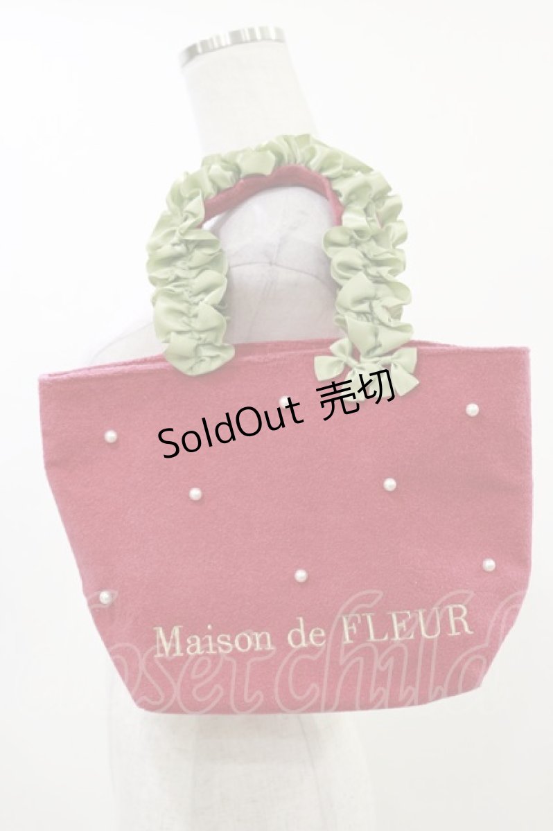 画像1: Maison de FLEUR / いちごフリルハンドルトートバッグ  レッド H-26-05-18-030-LO-BG-NS-ZH (1)