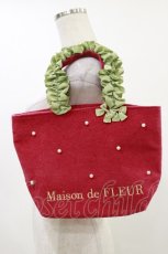 画像1: Maison de FLEUR / いちごフリルハンドルトートバッグ  レッド H-26-05-18-030-LO-BG-NS-ZH (1)