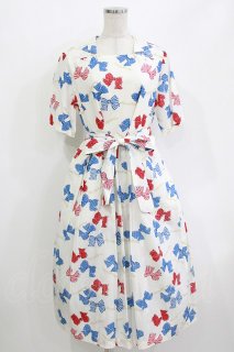 Jane Marple / Anniversary ribbonsマリンカラードレス M オフ H-26-05